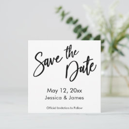 Einfache moderne Handschrift Typografie Schwarz/We Save The Date