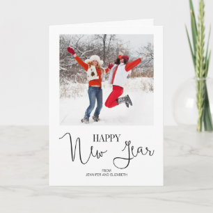 Einfache moderne Happy New Year's-Fotogrußkarte Feiertagskarte