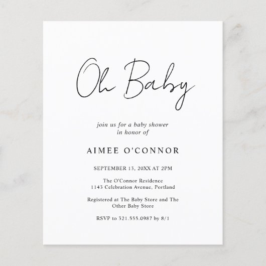 Einfache, moderne Haushaltsdusche Einladung (Vorderseite)