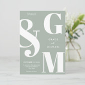 Einfache moderne Heirat Einladung (Stehend Vorderseite)