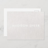 Einfache moderne hellbeige Wäsche, Beruflich Postkarte (Vorne/Hinten)