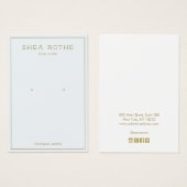 Einfache, moderne, hellblaue Earring-Display-Karte (Vorne & Hinten)