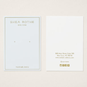 Einfache, moderne, hellblaue Earring-Display-Karte