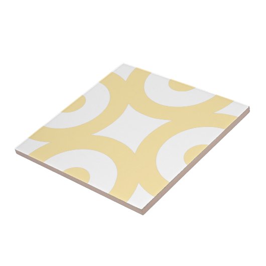 Einfache, moderne, hellgelbe Kreise Weiß Fliese (Seite)