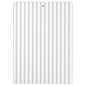 Einfache, moderne, hellgraue Streifen Klemmbrett (Rückseite)