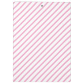 Einfache, moderne, hellrosa Linie Streifen Klemmbrett (Rückseite)