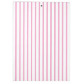 Einfache, moderne, hellrosa Streifen Klemmbrett (Rückseite)