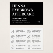 Einfache moderne Henna Brows Aftercare Card Beratu
