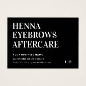 Einfache moderne Henna Brows Aftercare Card Beratu (Vorderseite)