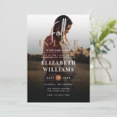 Einfache moderne Herbstsituation in Liebe Foto Bab Einladung (Stehend Vorderseite)