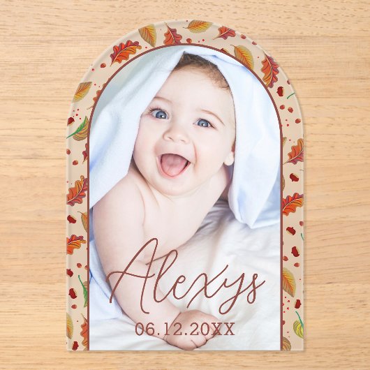 Einfache, moderne Herbstvorstellung Acryleinladungen (Vorderseite)