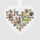 Einfache, moderne Herz geformt FotoCollage Ornament (Vorderseite)
