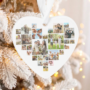 Einfache, moderne Herz geformt FotoCollage Ornament