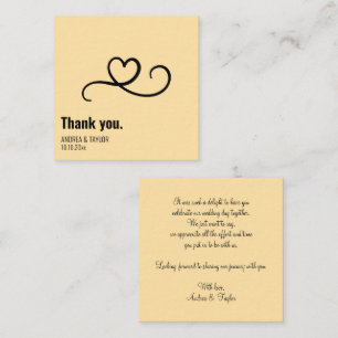 Einfache moderne Herz Hochzeit Danke Karte Hinweis