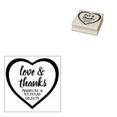Einfache moderne Herz-Liebe & Dank Hochzeit Gummistempel (Stempel)