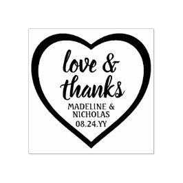 Einfache moderne Herz-Liebe & Dank Hochzeit Gummistempel