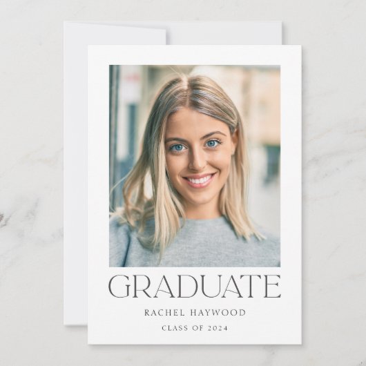 Einfache moderne High School Abschluss Ankündigung (Vorderseite)