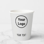 EINFACHE MODERNE HINZUFÜGEN SIE IHRE LOGO-Papierta Pappbecher (Vorderseite)