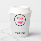 EINFACHE MODERNE HINZUFÜGEN SIE IHRE LOGO-Papierta Pappbecher (Vorderseite)