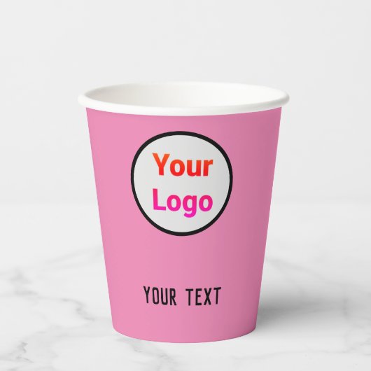 EINFACHE MODERNE HINZUFÜGEN SIE IHRE LOGO-Papierta Pappbecher (Vorderseite)