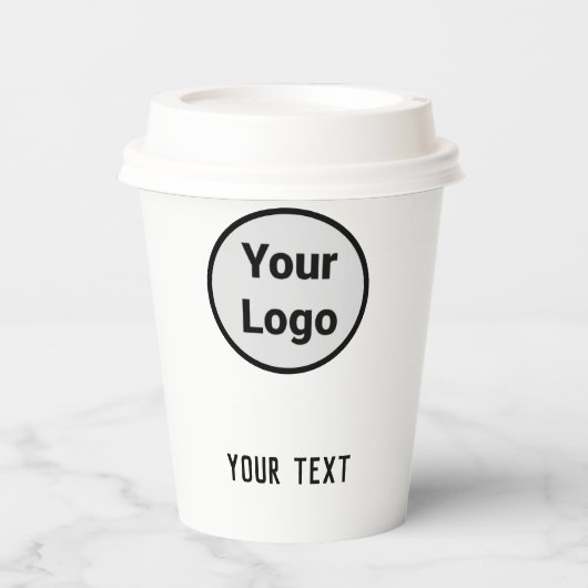 EINFACHE MODERNE HINZUFÜGEN SIE IHRE LOGO-Papierta Pappbecher (Vorderseite)