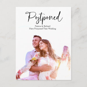 Einfache moderne Hochzeit aufgeschoben Ankündigung Postkarte