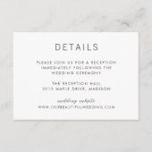 Einfache moderne Hochzeit Begleitkarte (Vorderseite)