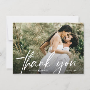 Einfache moderne Hochzeit Danke Foto