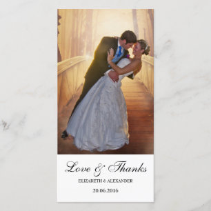 Einfache moderne Hochzeit Danke Fotokarte