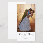 Einfache moderne Hochzeit Danke Fotokarte (Vorne/Hinten)