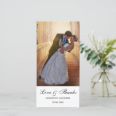 Einfache moderne Hochzeit Danke Fotokarte (Stehend Vorderseite)