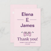 Einfache moderne Hochzeit Dankeschön-Karte Dankeskarte (Vorne/Hinten)