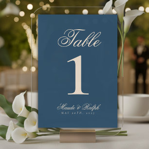 Einfache moderne Hochzeit des alten Geldes Pazifik Tischnummer