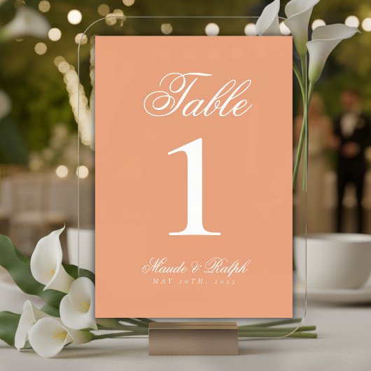 Einfache moderne Hochzeit des alten Geldes Tischnummer