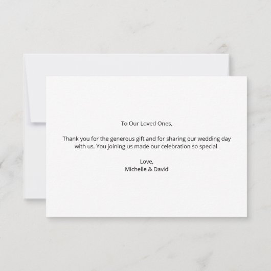 Einfache moderne Hochzeit Elegant Boho Dankeskarte (Rückseite)