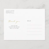 Einfache moderne Hochzeit Foto Vielen Dank Postcar Ankündigungspostkarte (Rückseite)