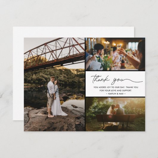 Einfache moderne Hochzeit für Foto Vielen Dank (Vorne/Hinten)