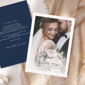 Einfache moderne Hochzeit für Foto Vielen Dank Mitteilungskarte
