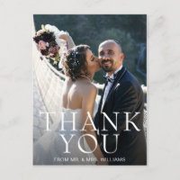 Einfache moderne Hochzeit für Foto Vielen Dank