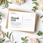 Einfache moderne Hochzeit für Foto Vielen Dank Postkarte