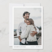 Einfache moderne Hochzeit im Foto retten das Datum Einladung (Vorderseite)
