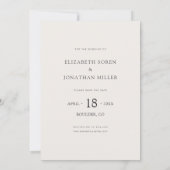 Einfache moderne Hochzeit im Foto retten das Datum Einladung (Rückseite)