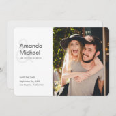 Einfache moderne Hochzeit im Foto retten das Datum Save The Date (Vorne/Hinten)