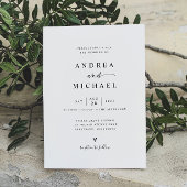 Einfache moderne Hochzeit in einer Hand Einladung