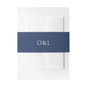 Einfache moderne Hochzeit in Navy und Creme Einladungsbanderole