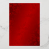 Einfache moderne Hochzeit in Rot-China Folieneinladung (Rückseite)