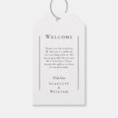 Einfache moderne Hochzeit in Urlaubsort Willkommen Geschenkanhänger (Vorderseite)