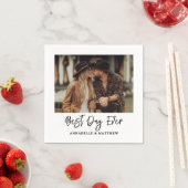 Einfache moderne Hochzeit mit Fotos Serviette (Beispiel)