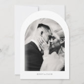 Einfache moderne Hochzeit mit QR-Code-Foto Einladung (Rückseite)