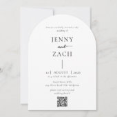 Einfache moderne Hochzeit mit QR-Code-Foto Einladung (Vorderseite)
